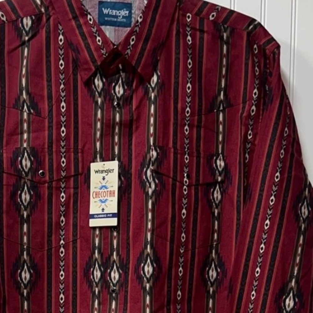 Wrangler Checotah Southwestern Aztec Western Snap Shirt XXL New NWT